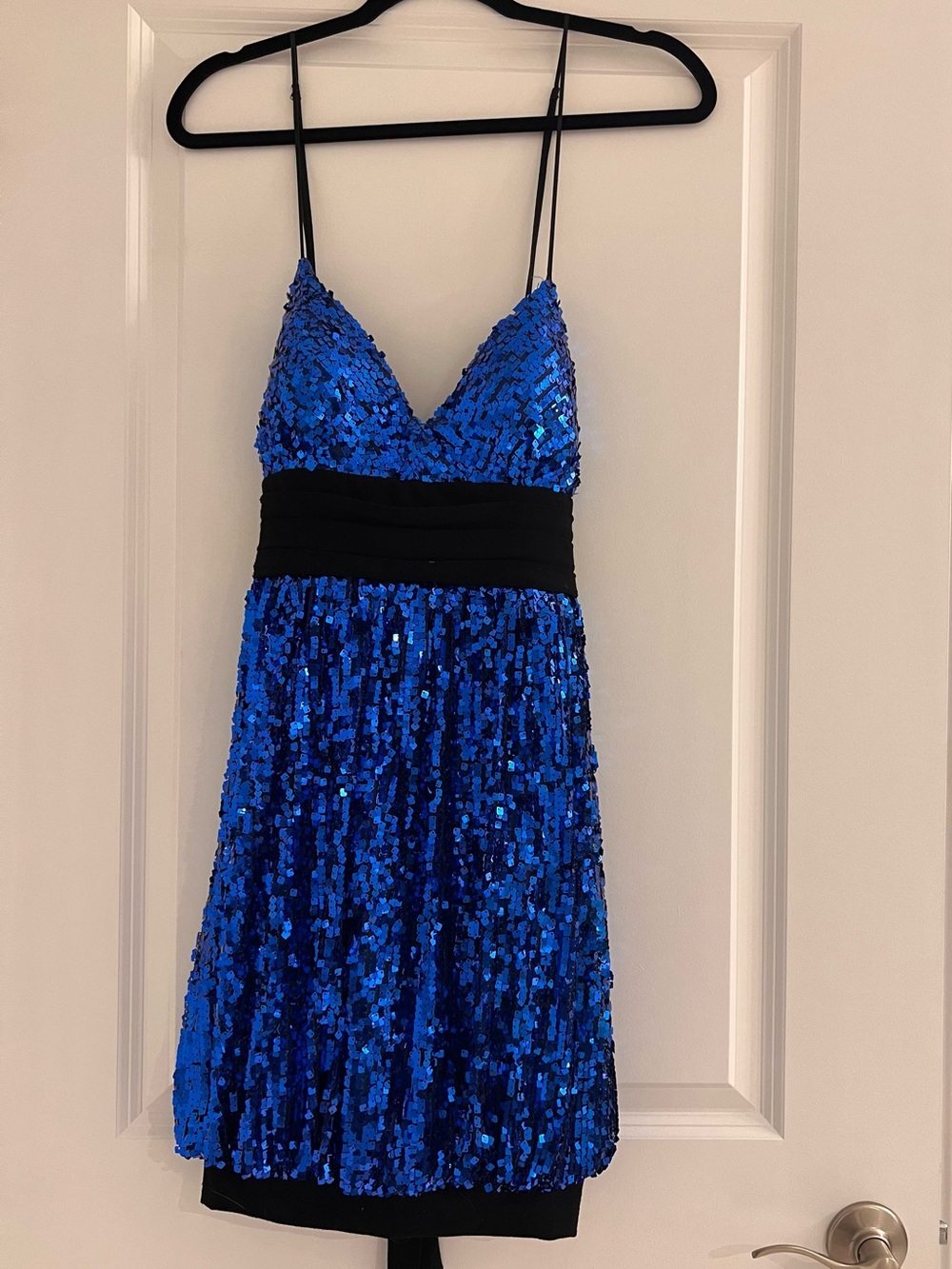 Jessica Designs Royal Blue Sequin Bodycon Cocktail Dress Y2K - Size 7